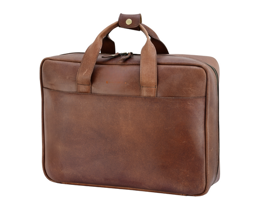 Leather Briefcase with Shoulder Strap