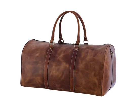 Full-Grain Leather Duffle – Classic Weekender for Him & Her