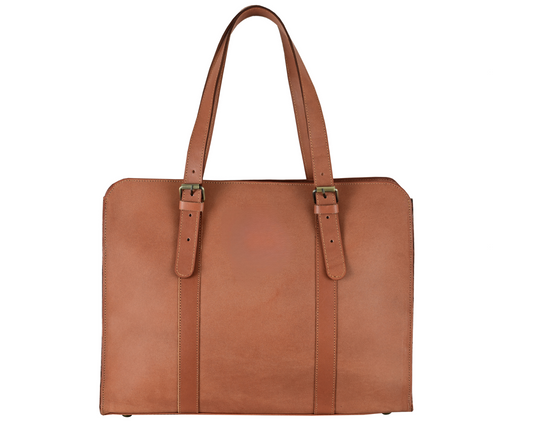 Everyday Elegance: Genuine Leather Tote for Work & Laptop