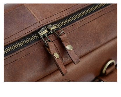 Leather Briefcase with Shoulder Strap