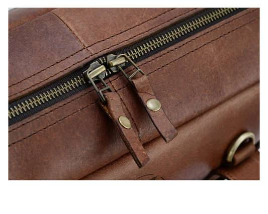 Leather Briefcase with Shoulder Strap