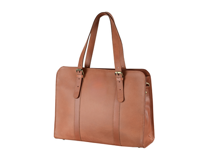 Everyday Elegance: Genuine Leather Tote for Work & Laptop