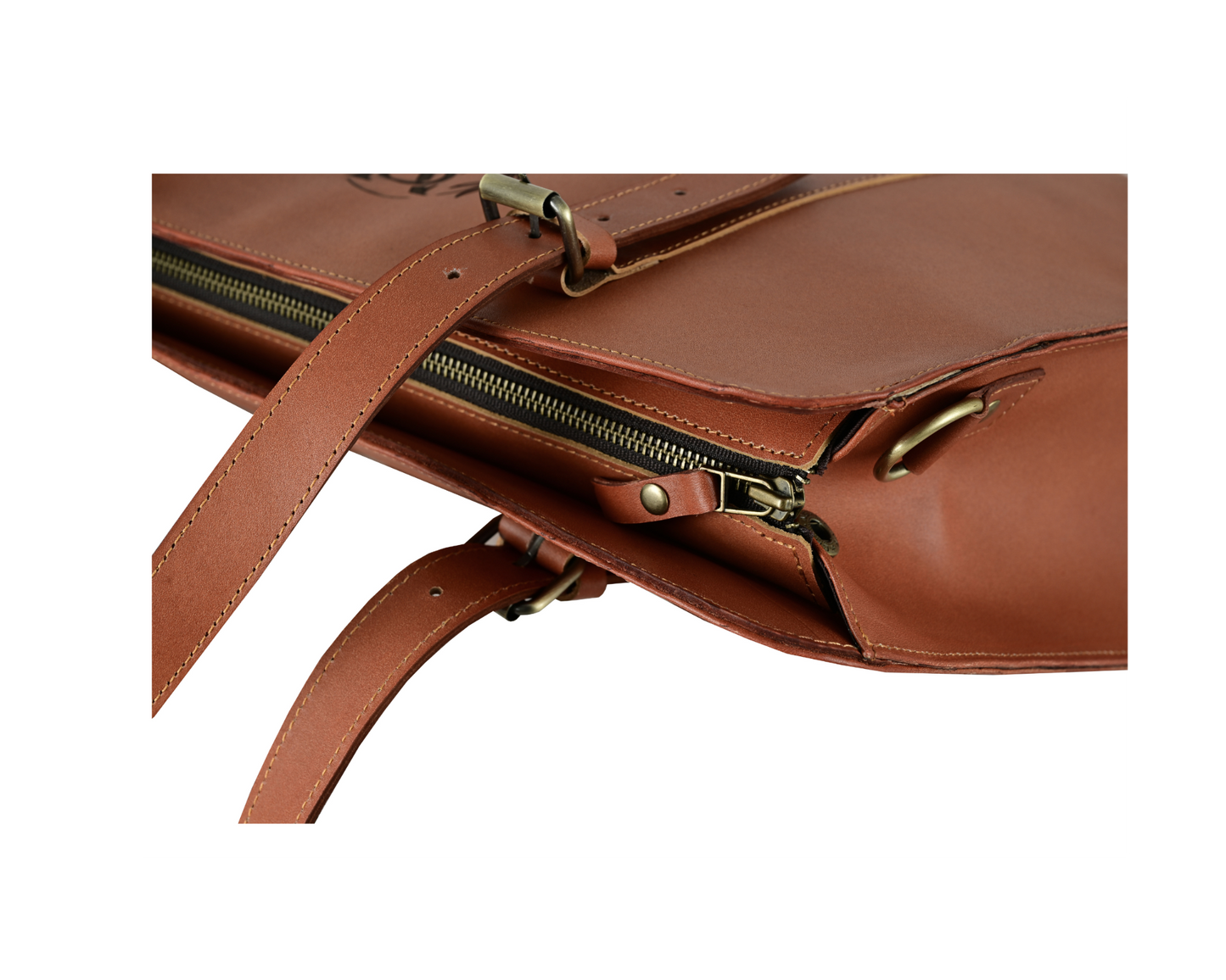Everyday Elegance: Genuine Leather Tote for Work & Laptop