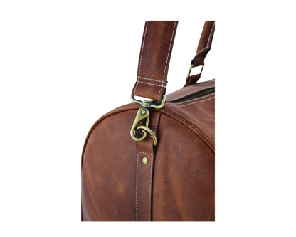Full-Grain Leather Duffle – Classic Weekender for Him & Her
