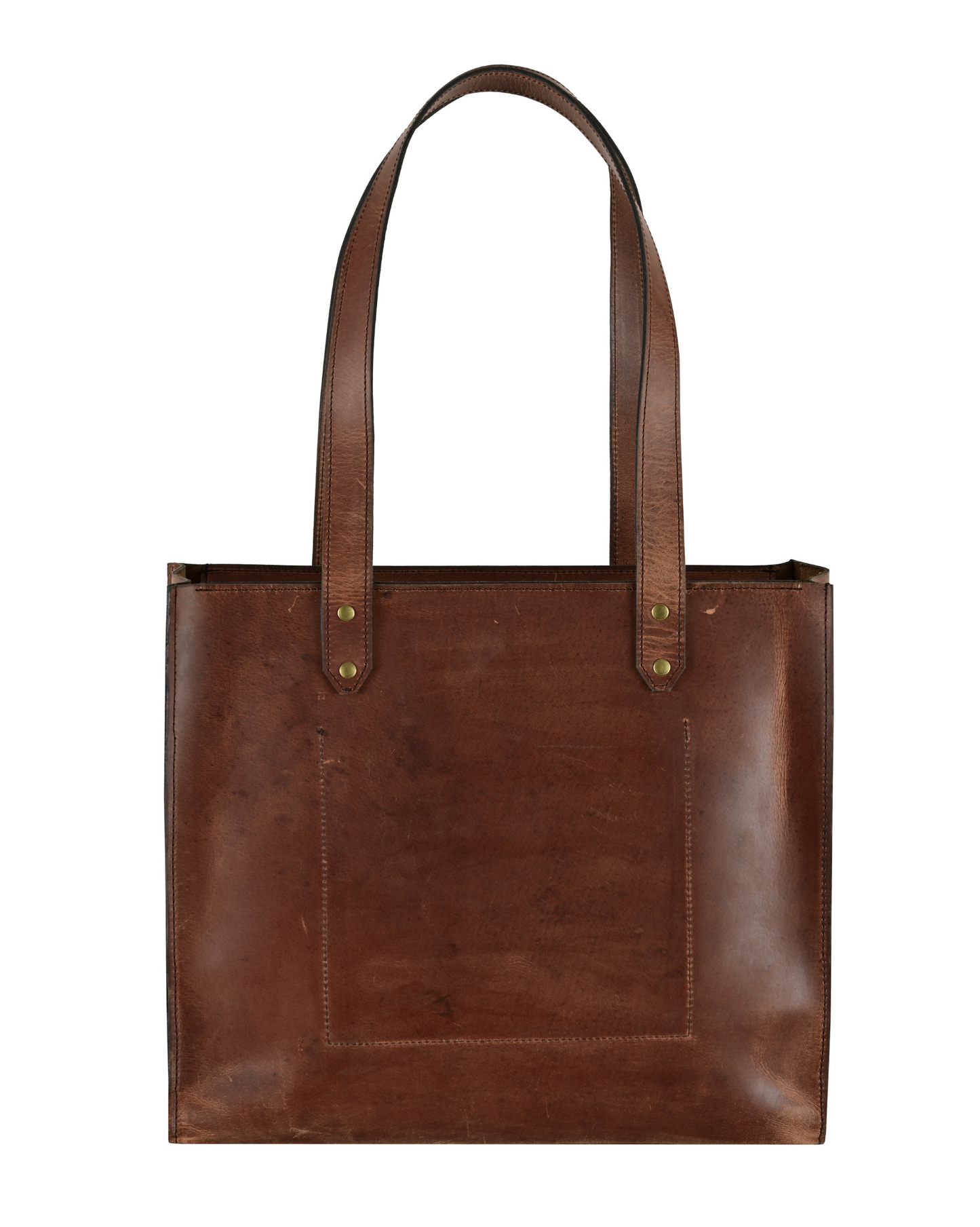 Heritage Leather Tote with Classic Front Pocket