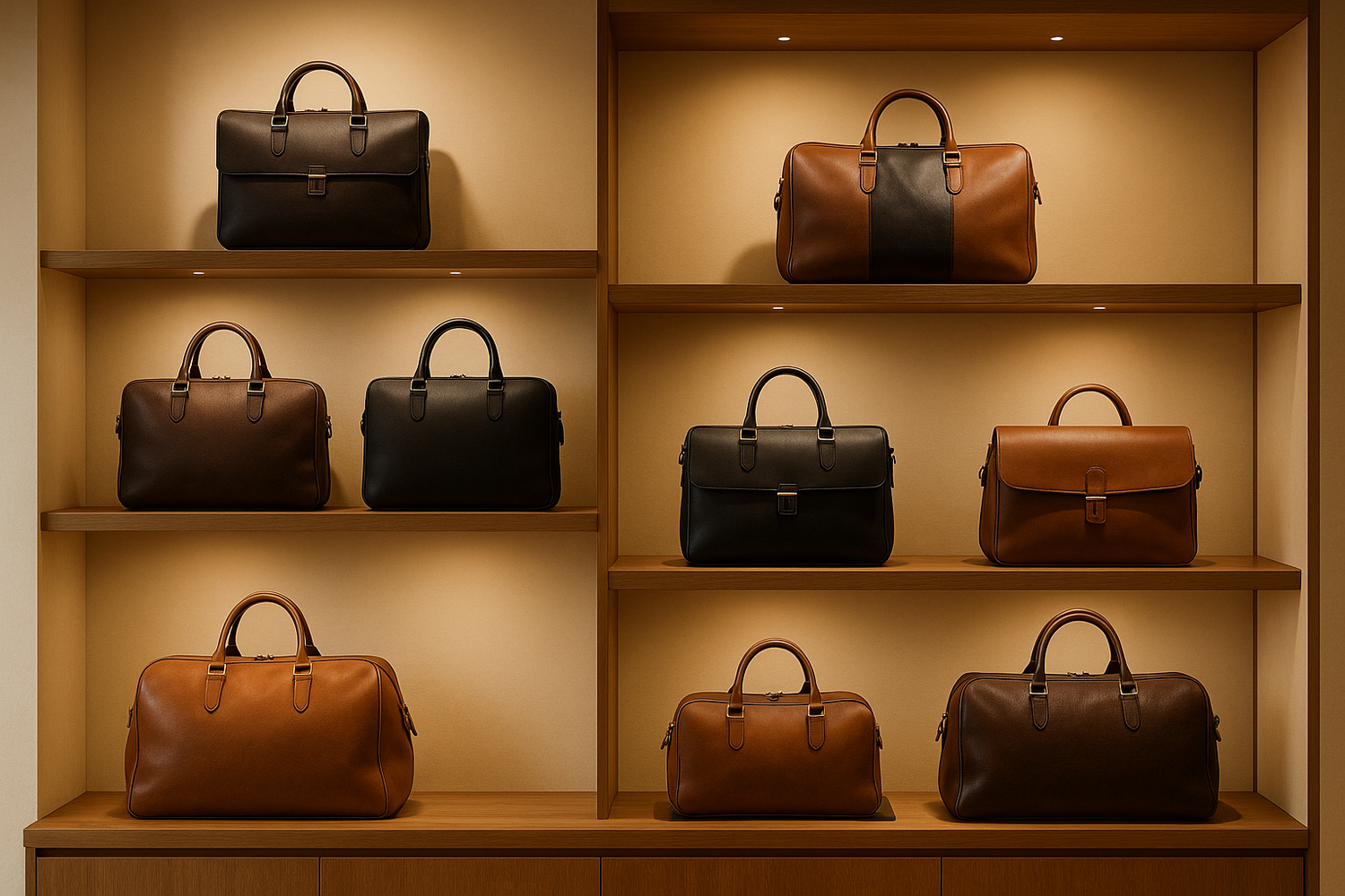 generate any which i place store background  the niche is leather bag , travel bag , duffle bag 